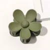 Women Flower Shaped Clip Plastic Hairpin Frosted Hair Clip Candy Colors Buckle Bath Ponytail Holder Girls Hair Accessories