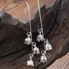 Dangle Earrings Hyacinth Flowers Stamen Long Hook Vintage Silver Color Drop Temperament Women Wedding Party Jewelry