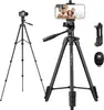 İPhone ve Android telefonlar için tripod şarj edilebilir LED doldurma ışığı ve uzaktan kumanda ile selfie sopa. Geri çekilebilir Alüminyum Selfie Stick Tripod L230913