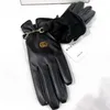 Cinq doigts Gants Designer Cuir Court Polaire Épaissi Gant Vintage Tendance Solide Simple Protection Gg01