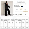 Womens Sleep Lounge Womens Sleepwear Hiloc Overized Satin Silk Sleepwear Low Cut Sexy Pyjamas For Women SingleBreasted långa ärmar Wide Ben Pants Byxa Suits 22