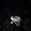 Cluster Rings MLKENLY Luxury Retro 925 Sterling Silver Ring Princess Veil Hollow Design Chain Female Ins Wind Open Zircon