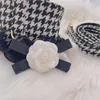 Hundehalsbänder Plaid Black Harness Große Blumenweste für kleine Hunde Chiwawa Noble Princess Girl D-Ring Brustgurt mit Leine XXS