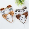 New Short Plush Tiger Leopard Cat Ear Headband Cute Women Girls Kids Party Festival Fantastic Hair Accessories Hair Band GC2298