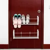 Storage Holders Racks Simple Door Rear Shoe Rack Magnetic Suction NonPunching Slipper Wall Mounted Living Room Key Shelf 230912