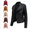 Veste d'automne en cuir pour femmes, Slim de haute qualité, Section fine, costume de moto en PU pour petites dames, 2023