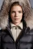 Winter 2023 Herfst Vrouwen Witte Eendendons Parka Rits Jassen Capuchon Bont Gestreepte Vrouw Slanke Lange Jassen MK23026 Kledingstuk