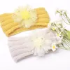 Haaraccessoires Gebreide bloemenband voor kinderen Herfst en winter Babyhoofdband Handgemaakte wollen schattige meisjeshoofdbanden