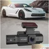 3 tum Dash Cam HD 1080p bil DVR-kamera 170 Wide Angle Night Vision Video Recorders Loop Recording Way med G-Sensor Drop Delivery DHBMB