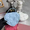 Klassisk mini Pop My Heart Shoulder Bags Designer Handväskor Embrodery Thread Prägling Läder Crossbody Bag Fashion Old Flower WOM2550