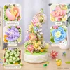 Blocks Valentine's Day Flower Lighting Music Building Block Home Decor Anime Creative Gift Toy for Child 575st R230913