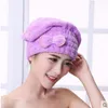 Serviette 1pc 4 couleurs Microfibre Solide Séchage rapide Chapeau de cheveux Femmes Filles Dames Cap Accessoires de bain Séchage Head Wrap