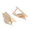 Kolczyki Dangle Gulkina Micro wosk inlay naturalny cyrkon Wysoka jakość 585 Rose Gold Fashion Fashion Earring Kobiety metalowa biżuteria