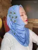 Vêtements ethniques Musulman Islamique Hijab Luxe Perlé Femmes Head Wear Châle Wrap Turban Caps Chapeau Arabe Hijabs Motif Brodé Cap Mode