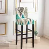 Chair Covers Geometric Print Bar Stool Cover Stretch Short Back Chairs Elastic Armless Seat Case For Dining Room Banquet Wedding