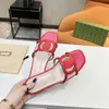 Classic High Heeled Sandals Party 100% Leather Women Dance Shoe Designer Sexy Heels Suede Lady Metal Belt Buckle Slides Slipper Thick Heel Summer Woman Beach Shoes