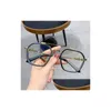 Sonnenbrille Retro Mode Doppelstrahl Quadrat Myopie Gläser für Männer Frauen Anti Blaues Licht Schwarz Transparent Finish Rezept Brillen DHN6Y