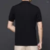 Mäns T-skjortor High-End vår- och sommarbomull Blandad Polo krage fast färg Mikro Elastisk kort ärm Polotskjorta