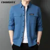 Camisas casuales para hombres COODRONY Marca Primavera Otoño Alta Calidad Streetwear Estilo de moda Big Pocket 100 Algodón Camisa de manga larga Hombres Ropa C6112 230912