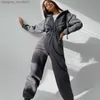 Jumpsuits voor dames Rompertjes Jumpsuits voor dames Athleisure Jumpsuit met capuchon voor dames Eendelige set Rompertjes Trainingspak Sportkleding voor dames L230913