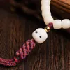 Strand White Jade Bodhi Root Hand String Buddha Beads Bracelet Bucket 108 Religious Necklace Men Accessories