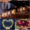 Stringhe di luci a led Stringhe di luci 2M 5M 10M Ghirlanda Decorazione per la festa di Natale domestica Alimentata da batteria da 5 V Luce fata Illuminazione a goccia H Dhiy1