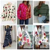 Kadın Sweaters Dış Ticaret İspanya Sonbahar ve Kış Baskı Moda Çiçek Jakard Ladies Örme Sweater