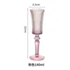 140ml European Colored Wine Glasses Elegant Colored Glassware Water Goblets Colored Glass Goblet with Stem Embossed Romantic Drinkware for Party Wedding NEW