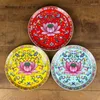 Plates Chinese Ceramic Enamel Color Offering Plate Lotus Flower Buddha Fruit Feng Shui