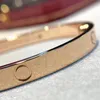 Högkvalitet Fashion Gold Bangle Armband Rostfritt stål Mensarmband Famous Luxury Designers Brand Jewelry Women 4 Diamonds 6mm277p
