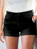 Damesjeans 2023 Lente Zomer Dames Mid Taille Strakke Sexy Shorts Curling Pocket Witte Denim Gescheurde Broek