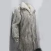 Skórzane męskie faux męskie długie fautyczne płaszcze płaszcze splatanie zimowa moda zagęszczanie lapów wielokrotnego rozmiar kurtki ciepła skórzana kurtka 230912