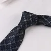 Mens Ties Korean Style Polyester Silk Jacquard 6cm Narrow Stripe Neckties Male Party Wedding Workplace Business Casual Tie