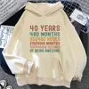 Women's Hoodies 40 Ans 40th Years Birthday Women Vintage Korean Style Long Sleeve Top Harajuku Clothing Kawaii