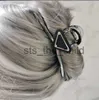 Pinzas para el cabello Barrettes 2 piezas Horquillas para el cabello de diseñador para mujer Pasadores Triángulo de metal Pinza para el cabello para mujer con sello Mujer Chica Marca Accesorios para el cabello de moda de alta calidad x09