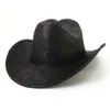 Chapéu de cowboy ocidental estilo étnico chique unissex jazz fedora chapéus de cor sólida impressão aba larga equitação proteção solar chapéu de cowgirl