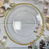 Plates 80 PCS Charge Plate 13 Inches Wedding Centerpieces Transparent Event Party Decoration Tableware Tray Show Salver