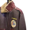 B29 Saipan Sheepskin Jackets Brown A2 Flight Suit Fur in One 기름 왁싱 말 가죽