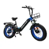 USA Stock Electric Bike Foldable Step-Thru Fat Tier Bike 20 Inch 2023 Version 48V 12Ah Removable Battery 500W Motor 35km/h Hydraulic Brakes 50KM Mileage Range Ebike