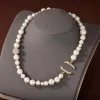 Colar de pérolas de luxo designer jóias para mulheres moda colares mulheres correntes de casamento pingentes com diamante c acessórios CYG2391318-6