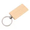 Porte-clés 50 porte-clés en bois vierge ID de clé rectangulaire peut être gravé DIY240y