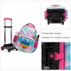 School Bags Kids Wheeled Bag Set For Girls Roller Rolling Luggage Backpack Trolley With Lunch Pencil Case