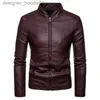 Men's Fur Faux Fur Trend Mens Casual Leather Jacket Mens Spring Fashion Zipper PU Leather Jacket Slim Motorcycle Style Blazer L230913