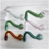 Colorf 10mm manliga fogglasskålar pyrex oljebrännare rör tobak bent skål vattenpipa adapter tjocka bongrör röker shisha tub nagel dhvdn