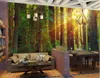 Fonds d'écran personnalisé mural Po 3D papier peint soleil vierge forêt sentier chambre décor peinture photo peintures murales pour 3 D