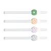 CSYC Y172 About 20cm Length Smoking Pipe Round Circle Ring Smooth Airflow Sharp Tip Colorful Dab Rig Glass Pipe