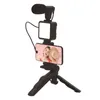 Selfie Monopods Akıllı Telefon Vlog LED Video Işık Kiti Stand Mikrofon Soğuk Ayakkabı Telefonu Kelepçe Telefon Tutucu Çekim için Uzaktan L230913