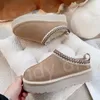 Austrália Austrália Tazz Slide Tasman Chinelos Designer Fluff Furry Fur Fuzzy Sim Plataforma Boot Puffer Sandálias Mulheres Homens Inverno Flat Slipper Slides