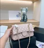 Crossbody bag Women's sheepskin handbag Diamond checkered shoulder bag Fashion trend gold chain bag Fashion street makeup bag 25cm Handbag