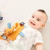 Filtar baby barn gasväv lugnande handdukar med filt ren bomull super mjuk etikett spädbarn sovkamrat leksak för pojkar flickor småbarn